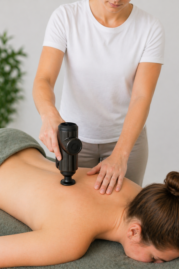 Massage met de fasciq gun - Fysio 4 Groningen